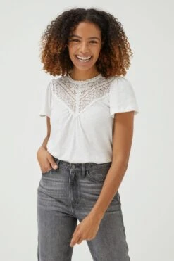 FatFace Natural Yasmin Lace Top