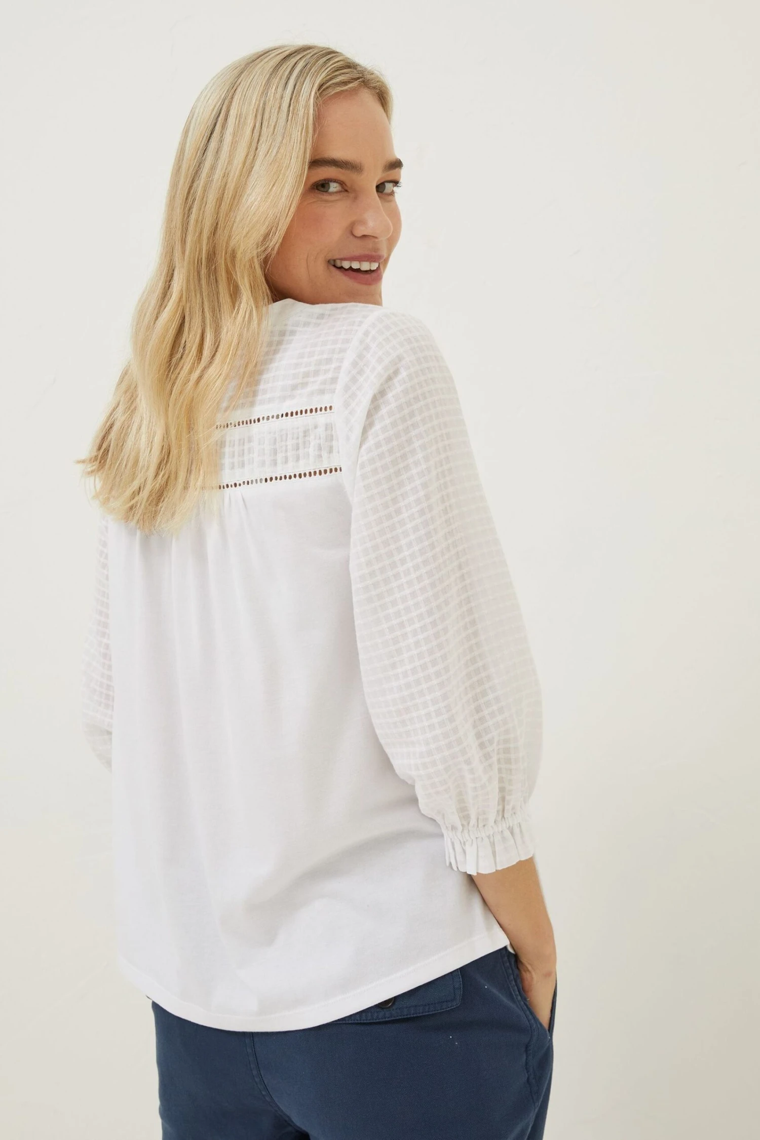 FatFace Winnie Button Through White Top 4 FatFace Winnie Button Through White Top - Image 2