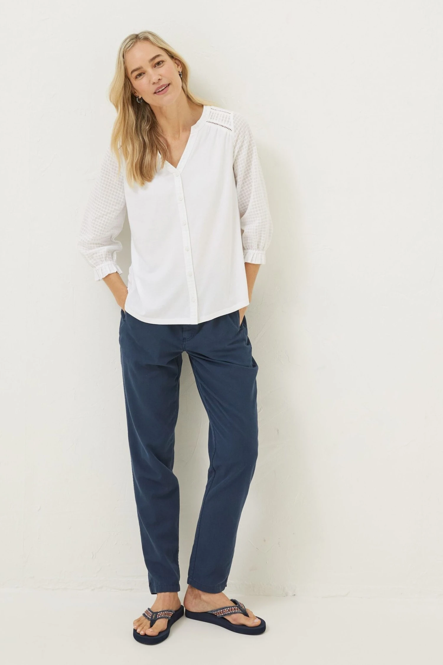 FatFace Winnie Button Through White Top 5 FatFace Winnie Button Through White Top - Image 3