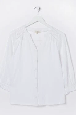 FatFace Winnie Button Through White Top 11 FatFace Winnie Button Through White Top -Fat Face Shop D57795s5