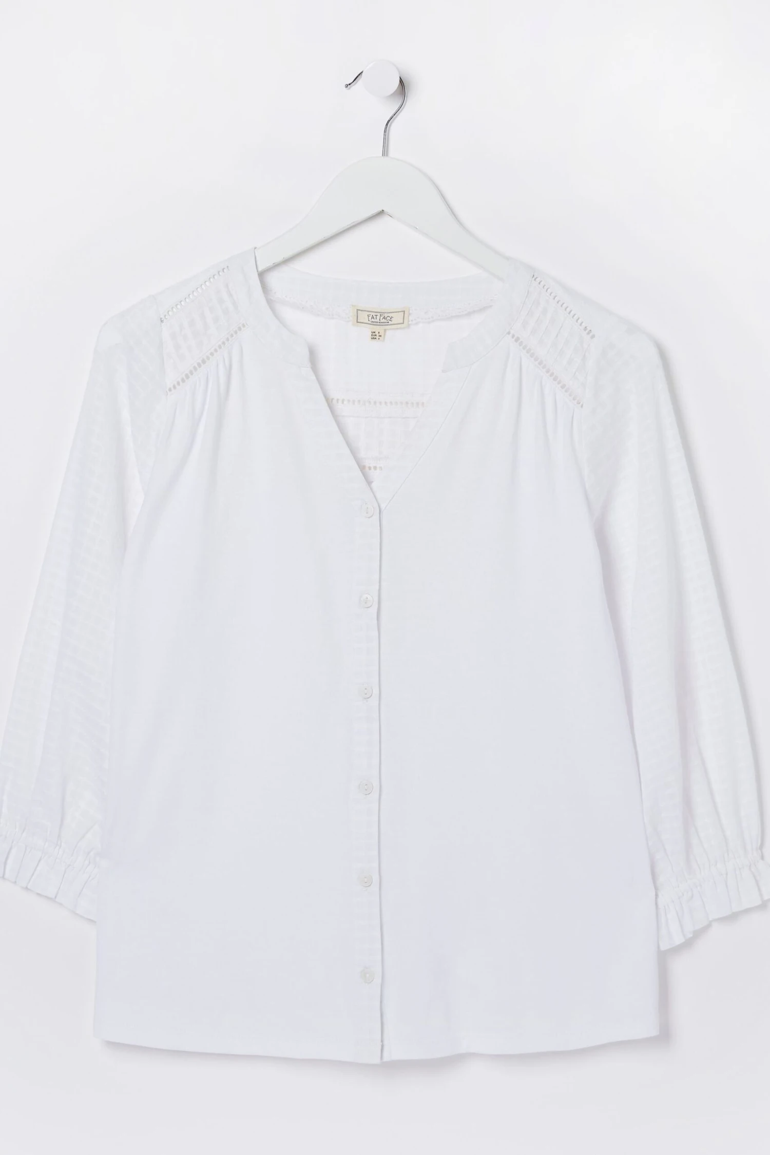 FatFace Winnie Button Through White Top 7 FatFace Winnie Button Through White Top - Image 5