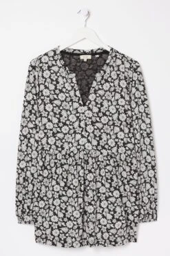 FatFace Poppy Spring Floral Black Tunic Top -Fat Face Shop D57805s6