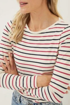 FatFace Natural Multi Breton Organic Cotton T-Shirt -Fat Face Shop D57810s4