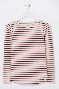 FatFace Natural Multi Breton Organic Cotton T-Shirt -Fat Face Shop D57810s5