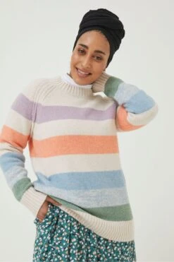 FatFace Purple Neighbourhood Stripe Jumper 13 FatFace Purple Neighbourhood Stripe Jumper -Fat Face Shop D57813s4