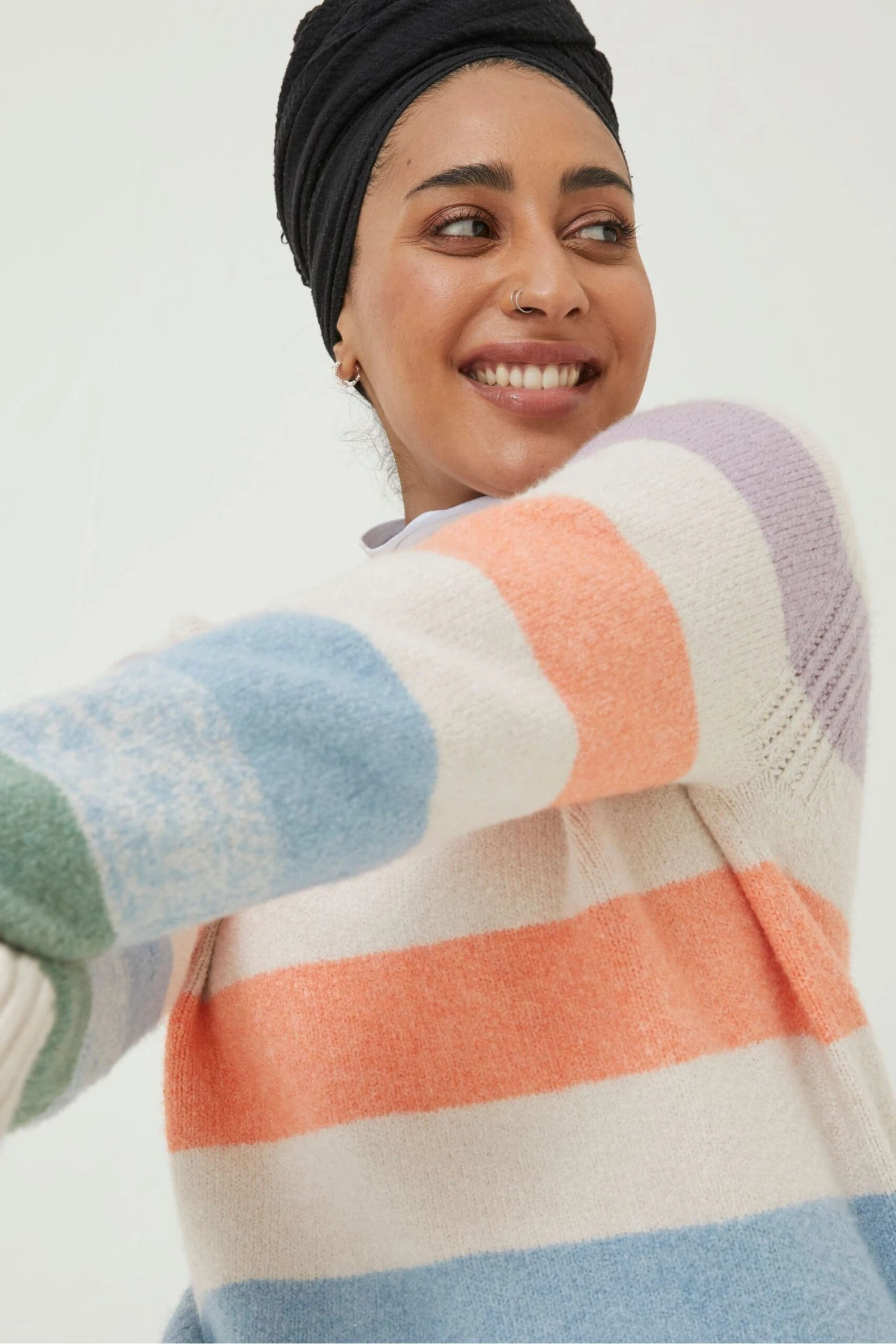 FatFace Purple Neighbourhood Stripe Jumper 8 FatFace Purple Neighbourhood Stripe Jumper - Image 6