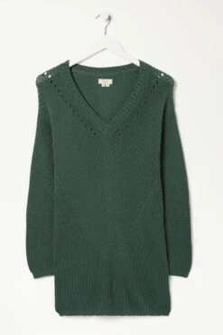 FatFace Green Kayleigh V-Neck Jumper 11 FatFace Green Kayleigh V-Neck Jumper -Fat Face Shop D57814s5
