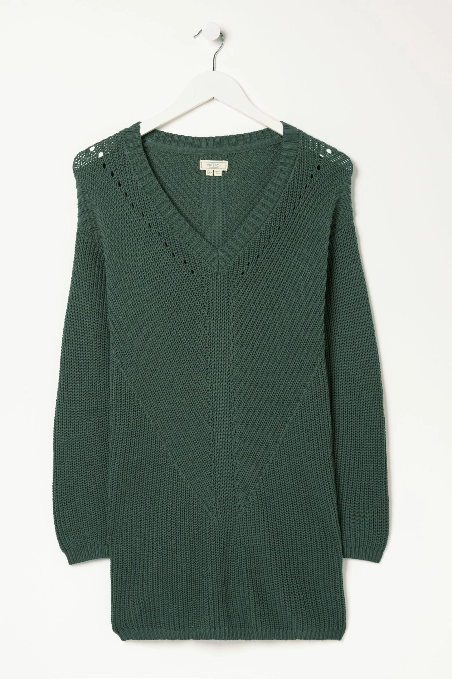 FatFace Green Kayleigh V-Neck Jumper 7 FatFace Green Kayleigh V-Neck Jumper - Image 5