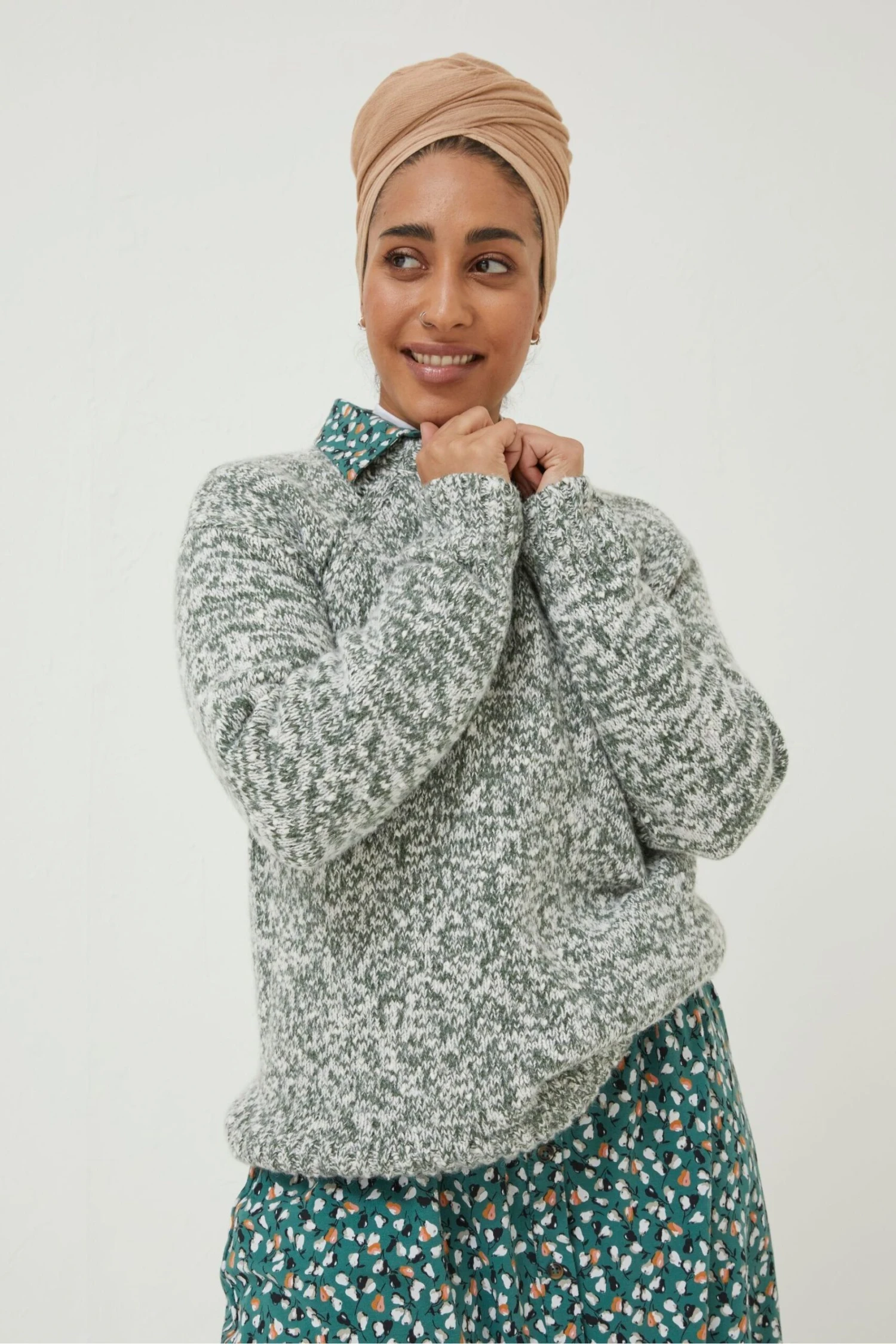 FatFace Green Carly Twist Jumper 6 FatFace Green Carly Twist Jumper - Image 4