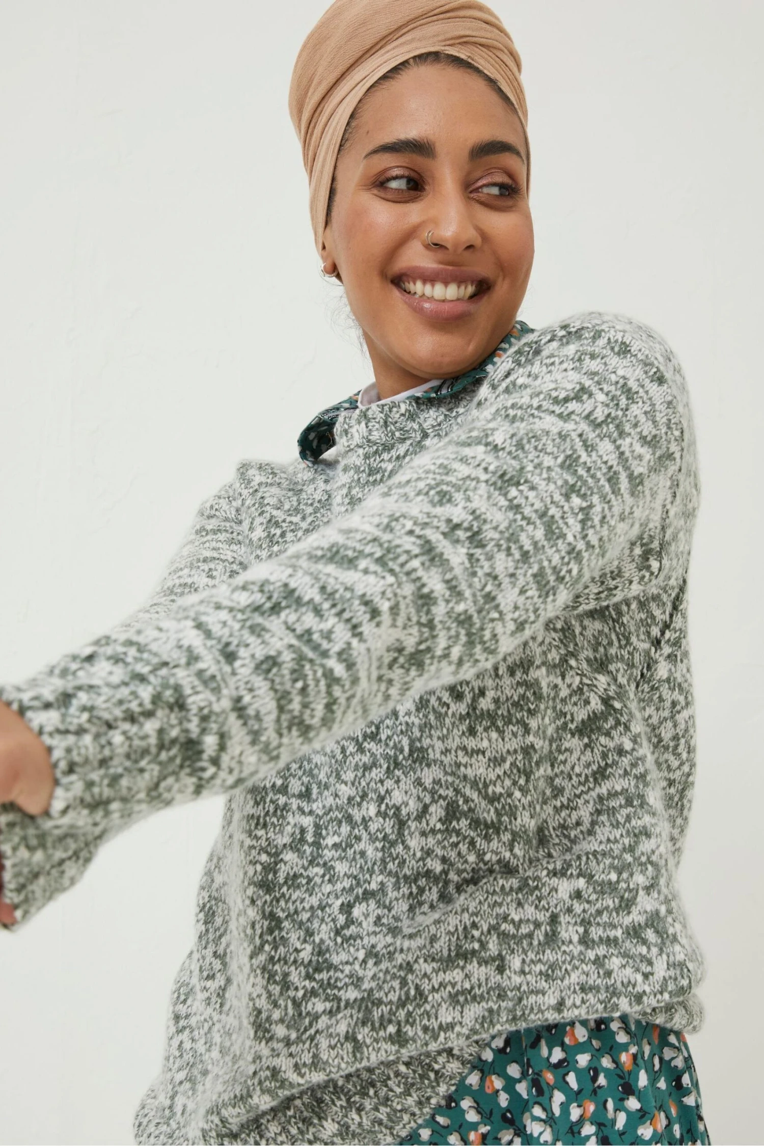 FatFace Green Carly Twist Jumper 8 FatFace Green Carly Twist Jumper - Image 6