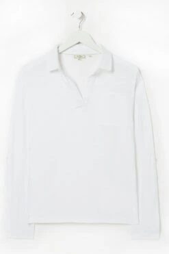 FatFace White Paige Jersey Polo Shirt 11 FatFace White Paige Jersey Polo Shirt -Fat Face Shop D57819s5