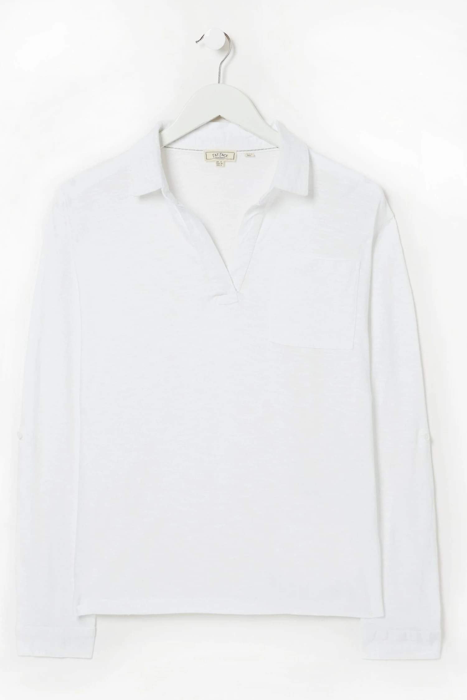 FatFace White Paige Jersey Polo Shirt 7 FatFace White Paige Jersey Polo Shirt - Image 5