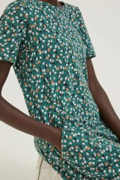 FatFace Green Simone Pears Jersey Dress -Fat Face Shop D57828s4