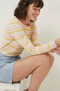 FatFace Natural Block Breton Organic Cotton T-Shirt -Fat Face Shop D57834s3