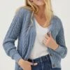 FatFace Blue Lucy Cable Cardigan 2 FatFace Blue Lucy Cable Cardigan -Fat Face Shop D57840s