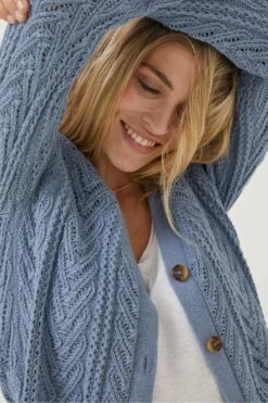 FatFace Blue Lucy Cable Cardigan -Fat Face Shop D57840s4
