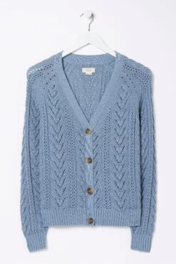 FatFace Blue Lucy Cable Cardigan -Fat Face Shop D57840s6
