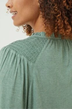 FatFace Green Nina Notch Neck Tunic Top -Fat Face Shop D57869s5