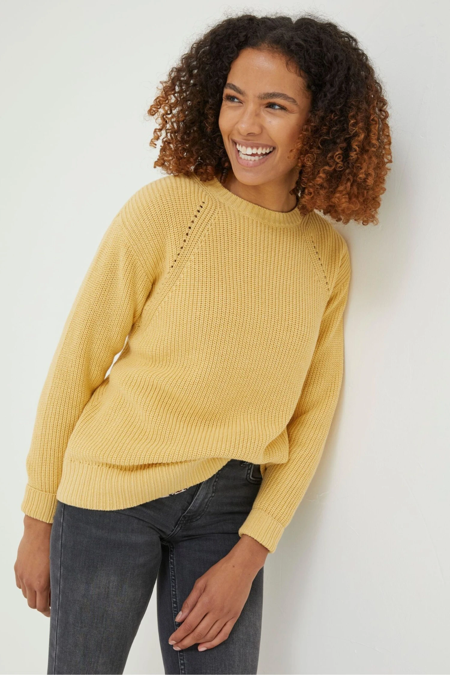 FatFace Yellow Carly Jumper 4 FatFace Yellow Carly Jumper - Image 2