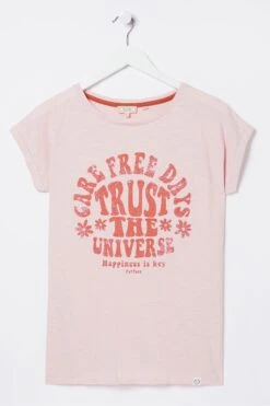 FatFace Pink Ivy Trust The Universe Graphic T-Shirt -Fat Face Shop D57874s5