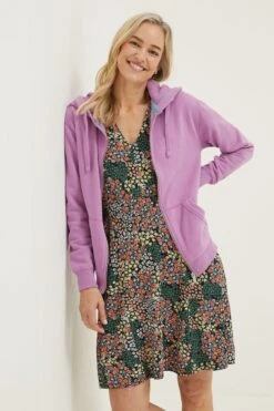 FatFace Pink Amy Zip Through Hoodie