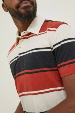 FatFace Red Hastings Stripe Polo Shirt -Fat Face Shop D60 942s4