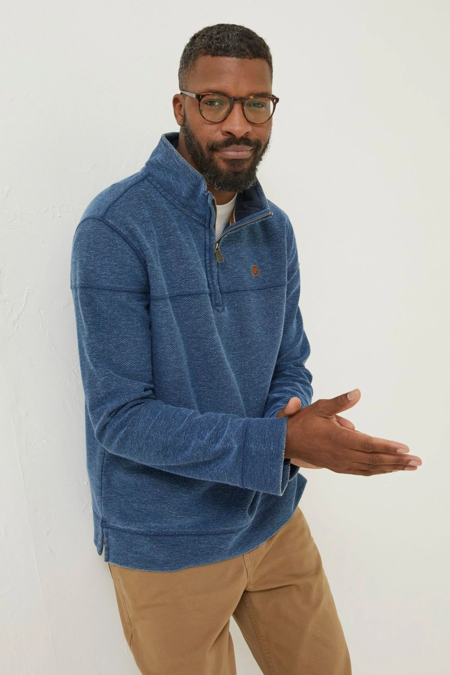 FatFace Blue Half Neck Sweatshirt 3 FatFace Blue Half Neck Sweatshirt