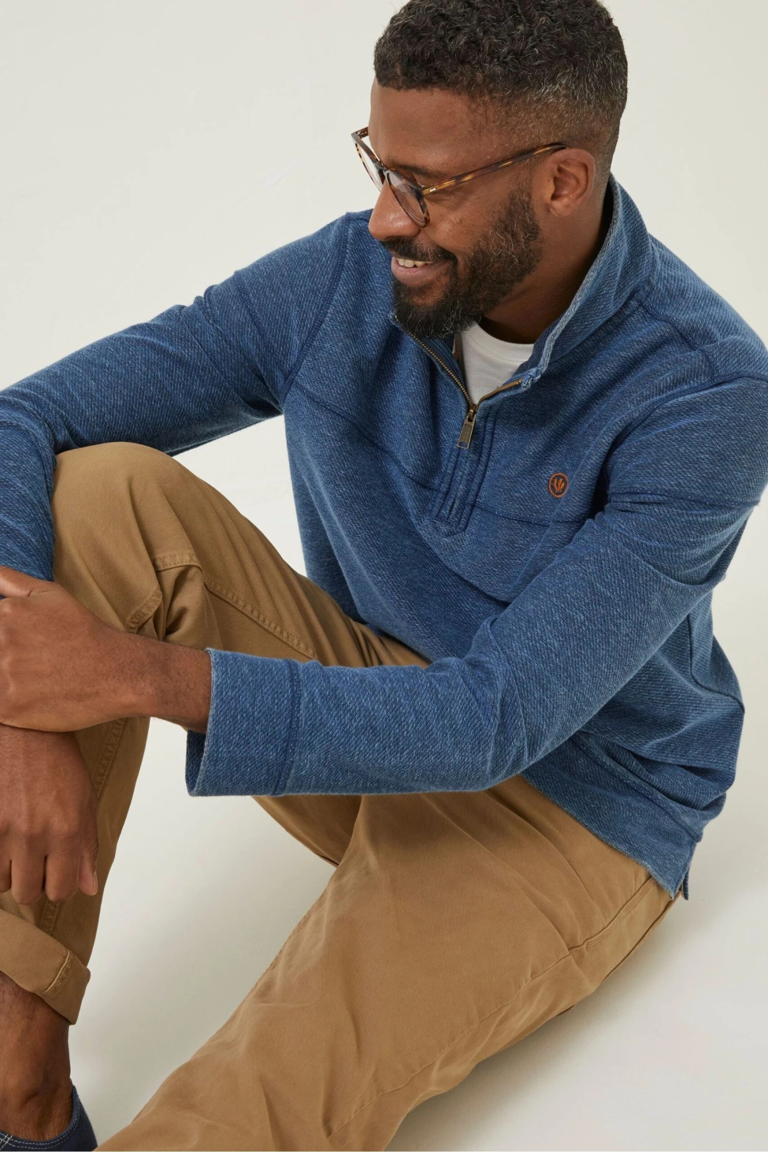 FatFace Blue Half Neck Sweatshirt 5 FatFace Blue Half Neck Sweatshirt - Image 3