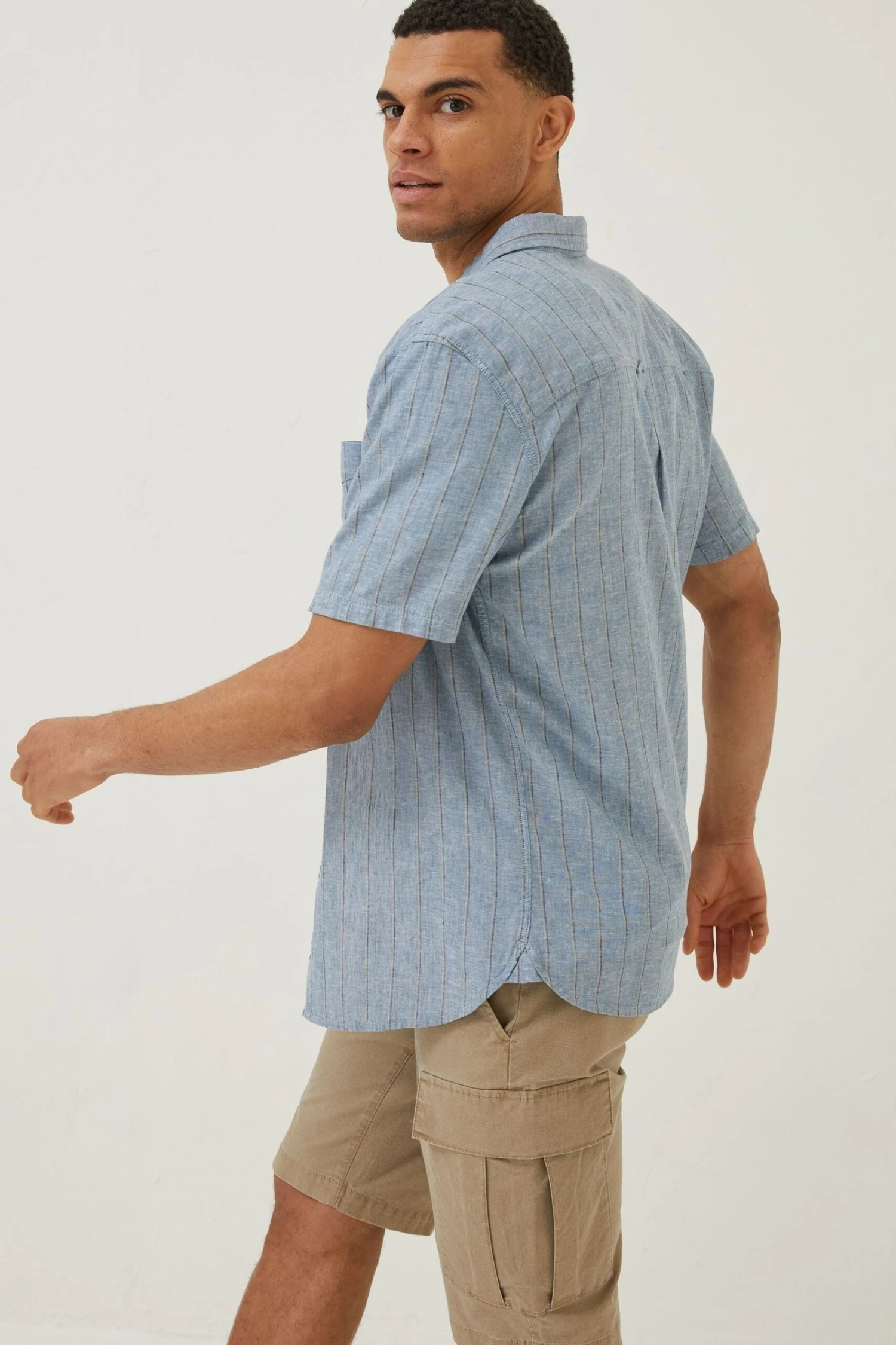 FatFace Blue Buriton Striped Shirt 4 FatFace Blue Buriton Striped Shirt - Image 2