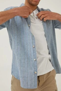 FatFace Blue Buriton Striped Shirt 9 FatFace Blue Buriton Striped Shirt -Fat Face Shop D60969s3