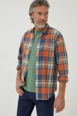 FatFace Orange Wadhurst Check Shirt