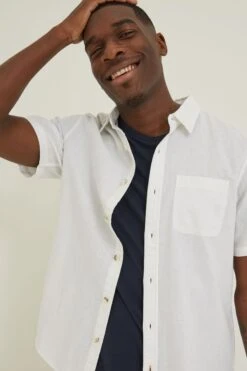 FatFace Bugle White Cotton Shirt -Fat Face Shop D61 029s4