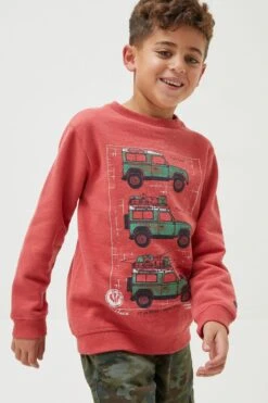 FatFace Red Land Rover Sweatshirt