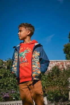 FatFace Red Lets Roll Dino Hoodie -Fat Face Shop D61 454s3