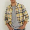 FatFace Yellow Rafety Check Shirt -Fat Face Shop D61032s