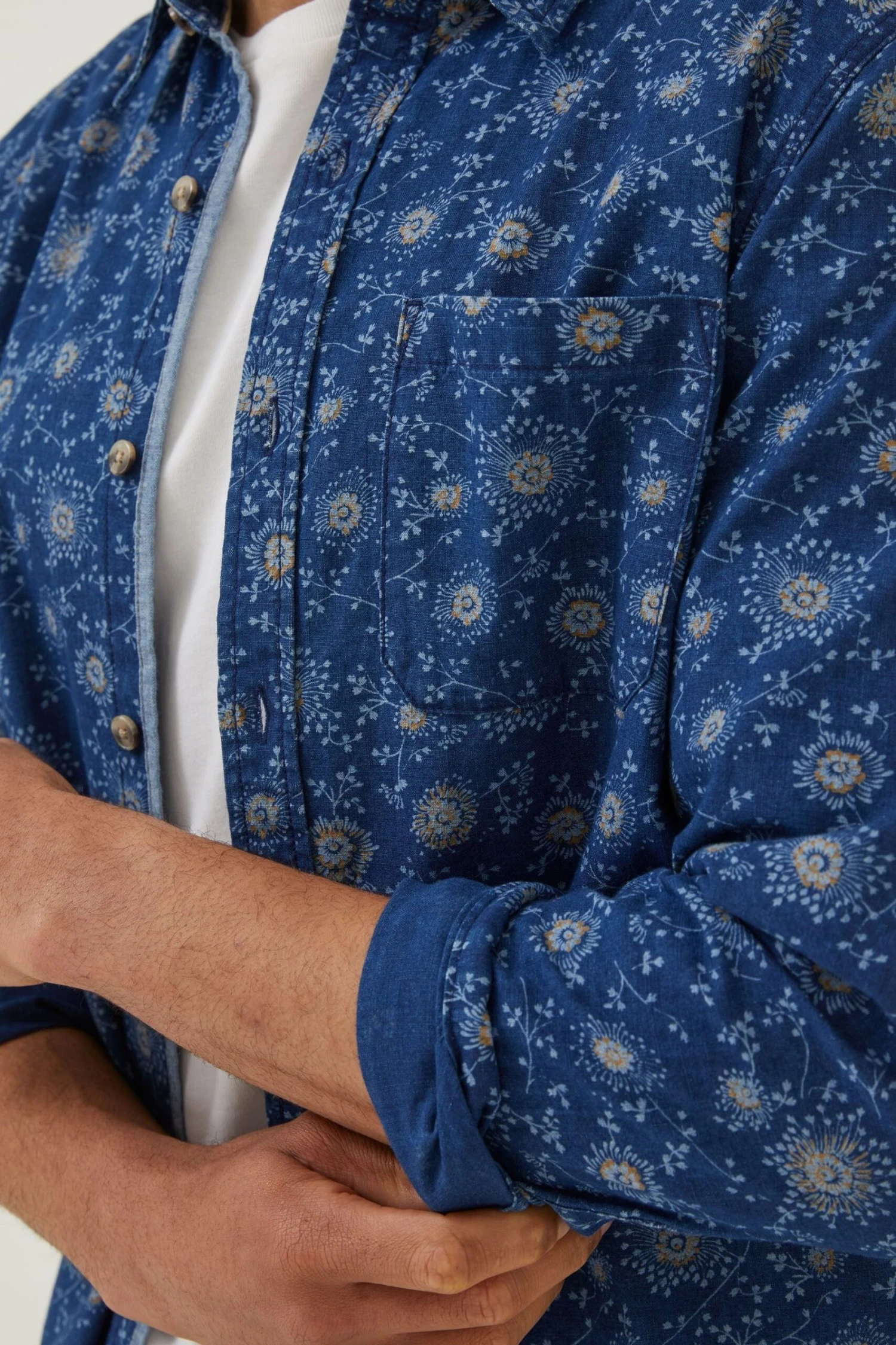 FatFace Blue Floral Shirt 5 FatFace Blue Floral Shirt - Image 3