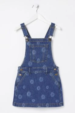 FatFace Blue Laser Print Denim Pinafore Dress 9 FatFace Blue Laser Print Denim Pinafore Dress -Fat Face Shop D61404s4
