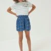 FatFace Blue Floral Tile Flippy Shorts