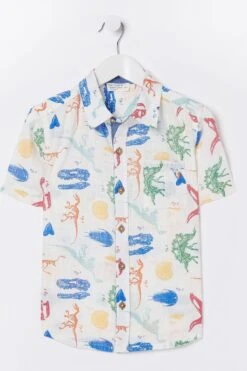 FatFace Natural Printed Shirt -Fat Face Shop D61423s5