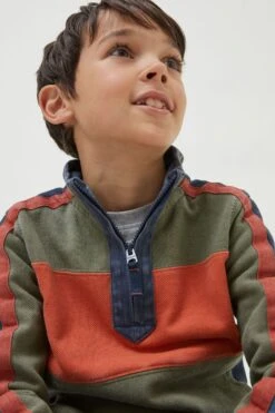 FatFace Green Airlie Colourblock Sweatshirt