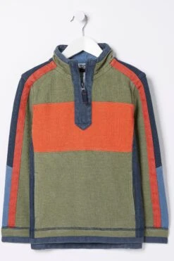 FatFace Green Airlie Colourblock Sweatshirt -Fat Face Shop D61439s5