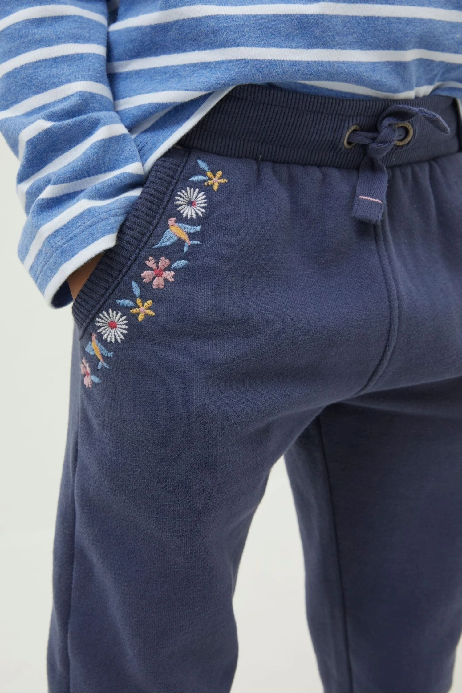 FatFace Blue Embroidered Straight Leg Joggers 5 FatFace Blue Embroidered Straight Leg Joggers - Image 3