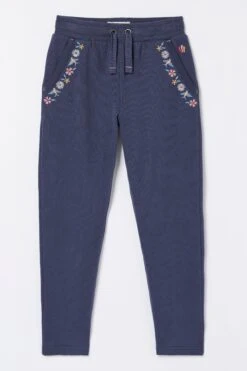 FatFace Blue Embroidered Straight Leg Joggers 9 FatFace Blue Embroidered Straight Leg Joggers -Fat Face Shop D61440s4