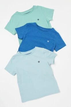 FatFace Blue Short Sleeve T-Shirts 3 Pack -Fat Face Shop D61448s6