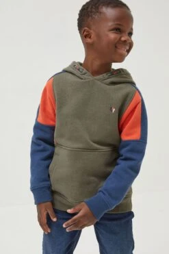 FatFace Green Colourblock Hoodie -Fat Face Shop D61453s3