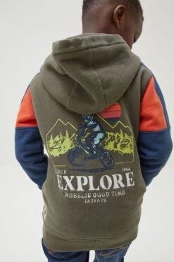 FatFace Green Colourblock Hoodie -Fat Face Shop D61453s4