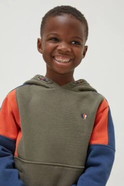 FatFace Green Colourblock Hoodie -Fat Face Shop D61453s5