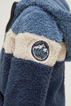 FatFace Blue Striped Fleece Sweatshirt -Fat Face Shop D61457s4