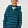 FatFace Green Striped Fleece Sweatshirt -Fat Face Shop D61458s