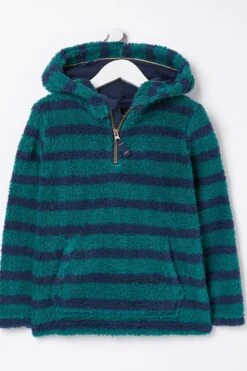FatFace Green Striped Fleece Sweatshirt -Fat Face Shop D61458s4